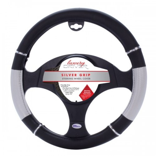 Steering WheelCover Blk-Silver
